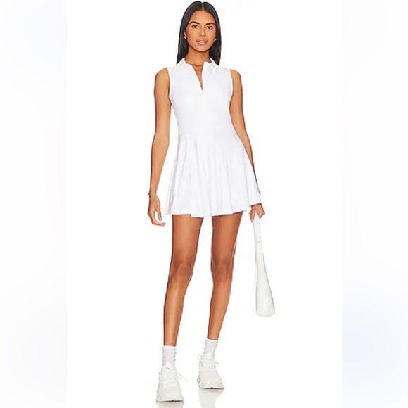 NWT WeWoreWhat x Revolve Tennis Mini Dress Zip optic white women size Large - Picture 1 of 7